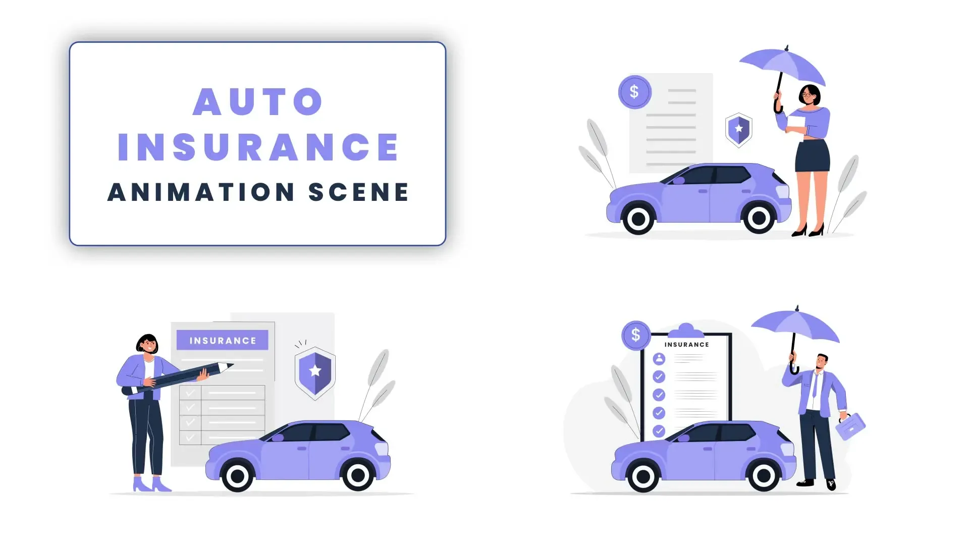 Auto Insurance Plan Explainer Animation Scene